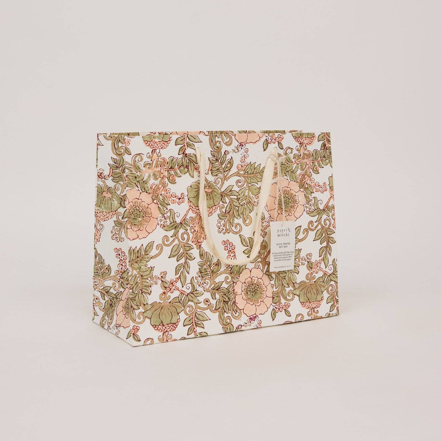 Hand Block Printed Gift Bags (Medium) - Terracotta Collection