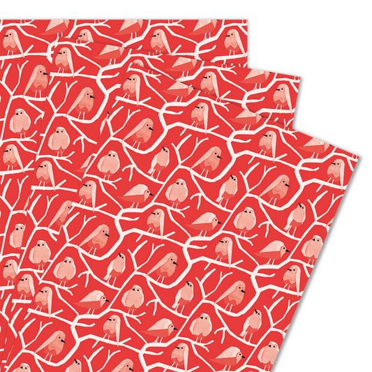 Red Robins | Christmas Gift Wrap Sheet