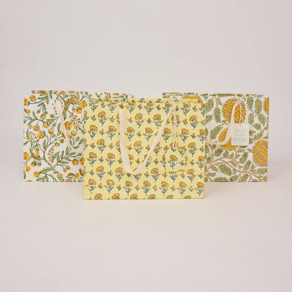 Hand Block Printed Gift Bags (Medium) Sunshine Refresh
