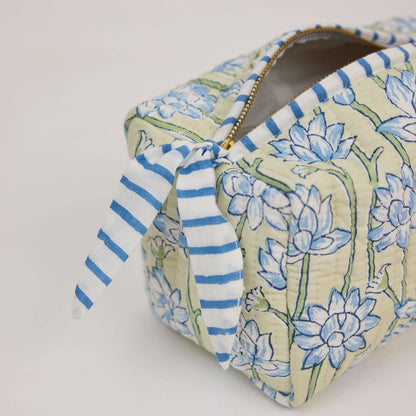 Organic Cotton Toiletry Bag (Medium) - Lotus Indigo