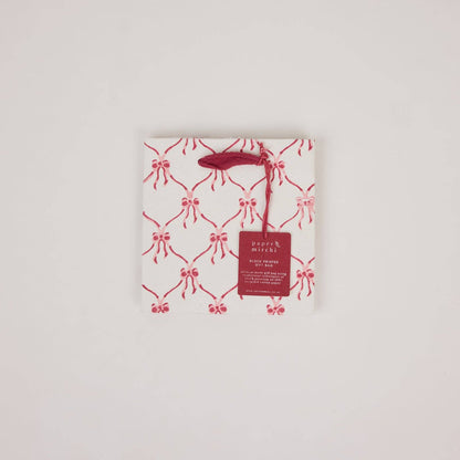 Block Printed Gift Bags (Small) - Christmas Pudding