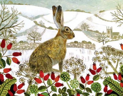 AGBI Christmas Card Pack - Hare And Hillside