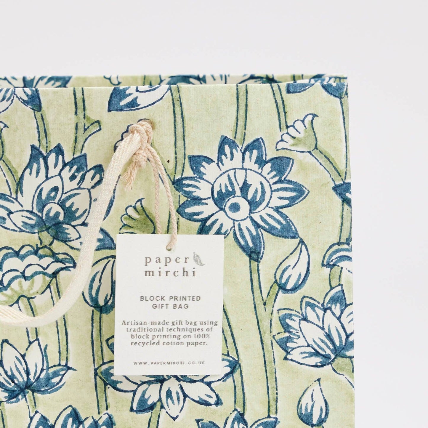 Hand Block Printed Gift Bags (Medium) - Indigo Collection