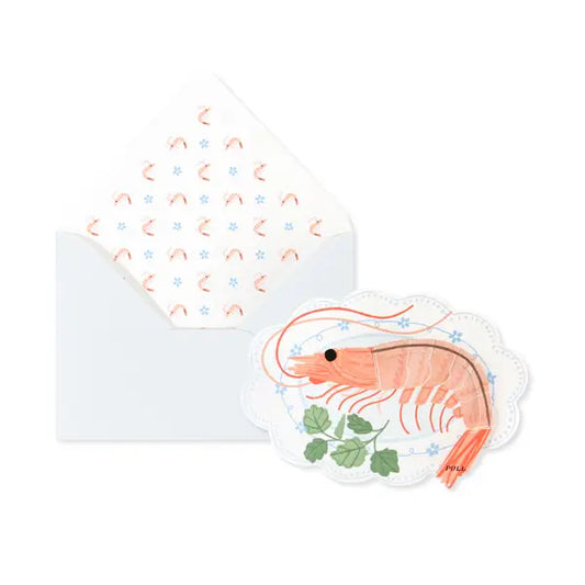 Funny Shrimp Greeting Card w/ Surprise Pull Tab Message