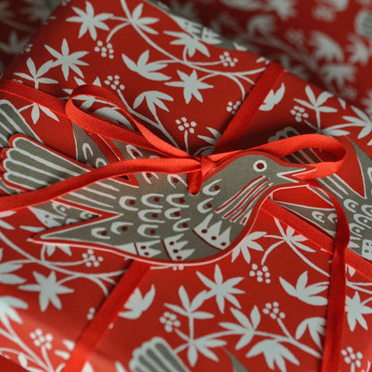 Cambridge Imprint 5 Fancy Songbird Gift Tags in Rosehip