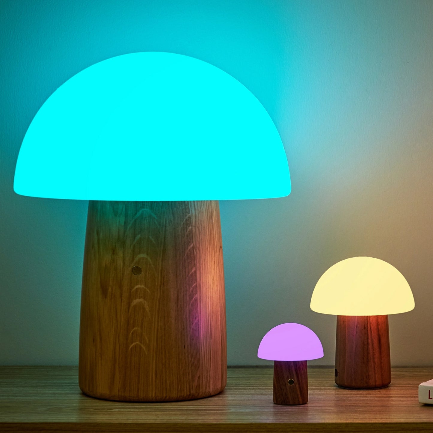 Alice Mushroom Lamp - Super Mini  - Walnut