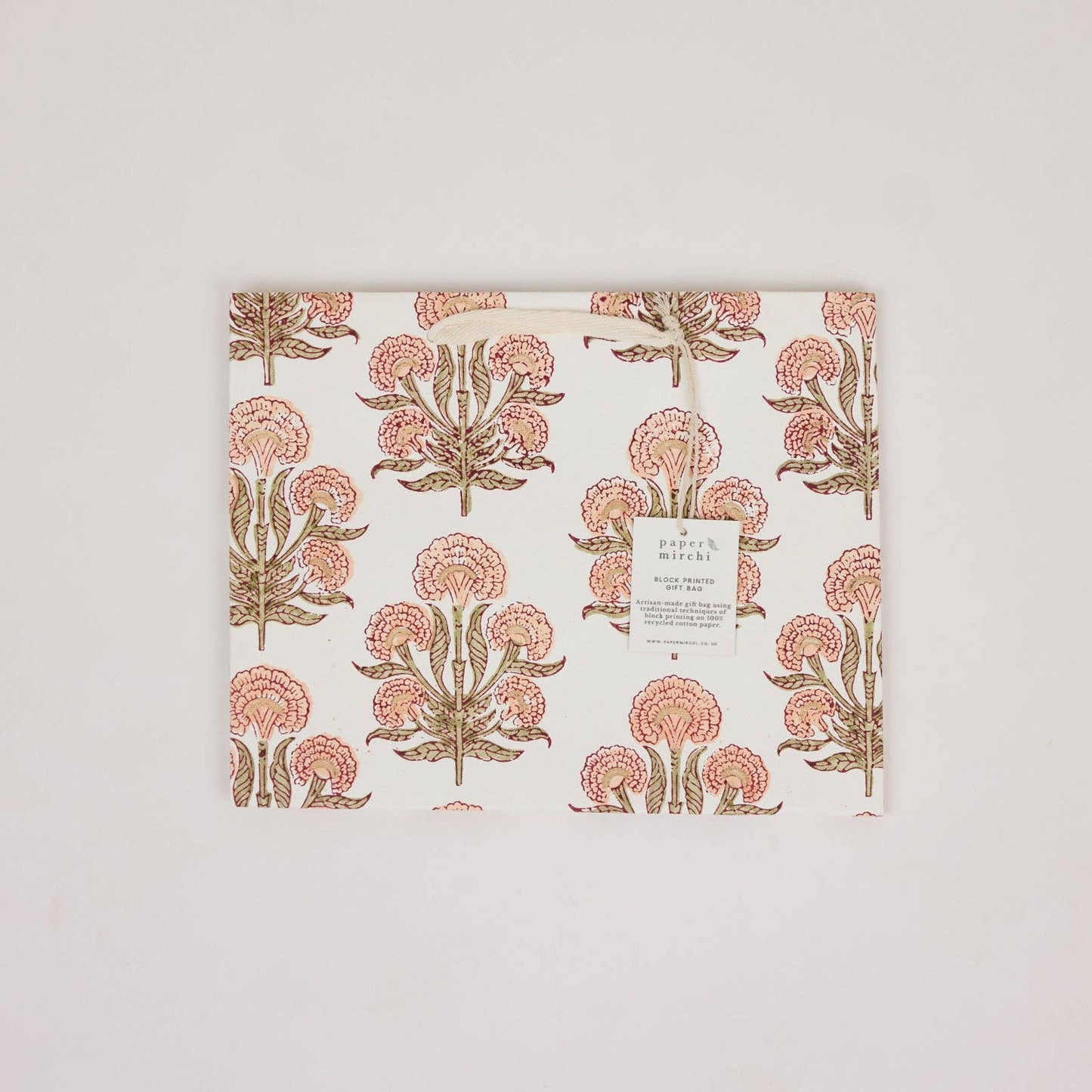 Hand Block Printed Gift Bags (Medium) - Terracotta Collection