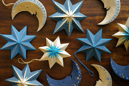 Golden Star Screen-Printed Board Decoration
