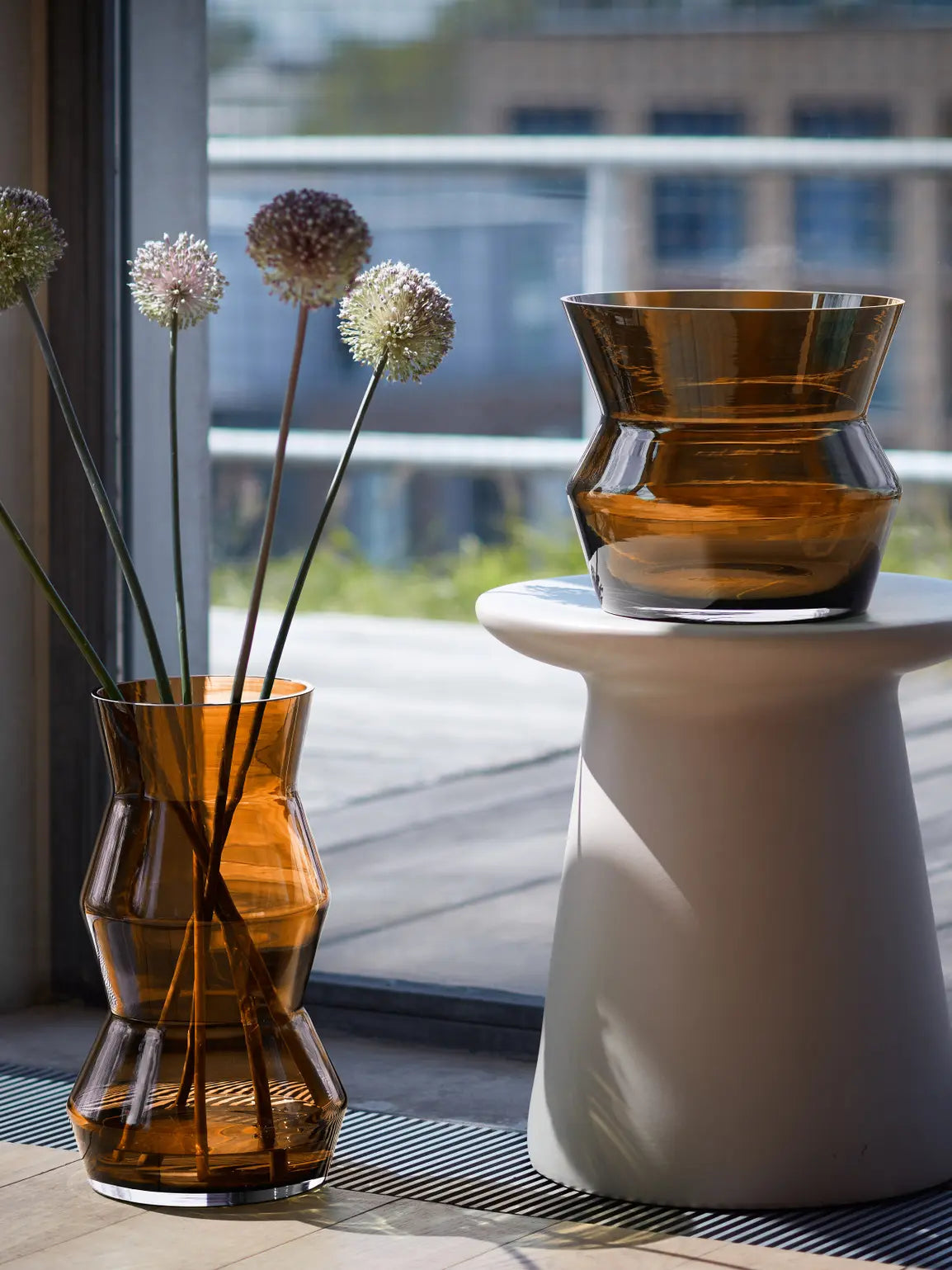 LSA Sculpt Vase/Lantern - Cognac
