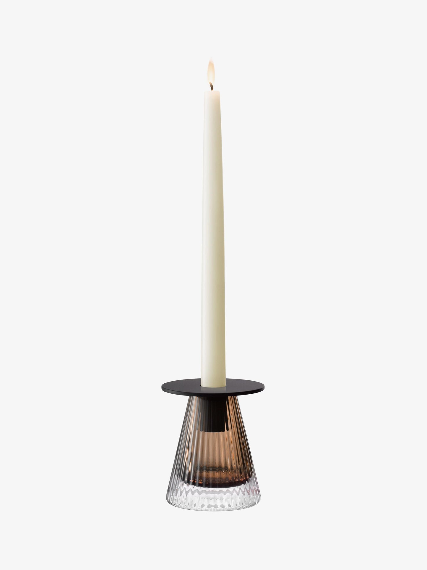 Beacon Candle Holder / Vase - Taupe + Jet Black