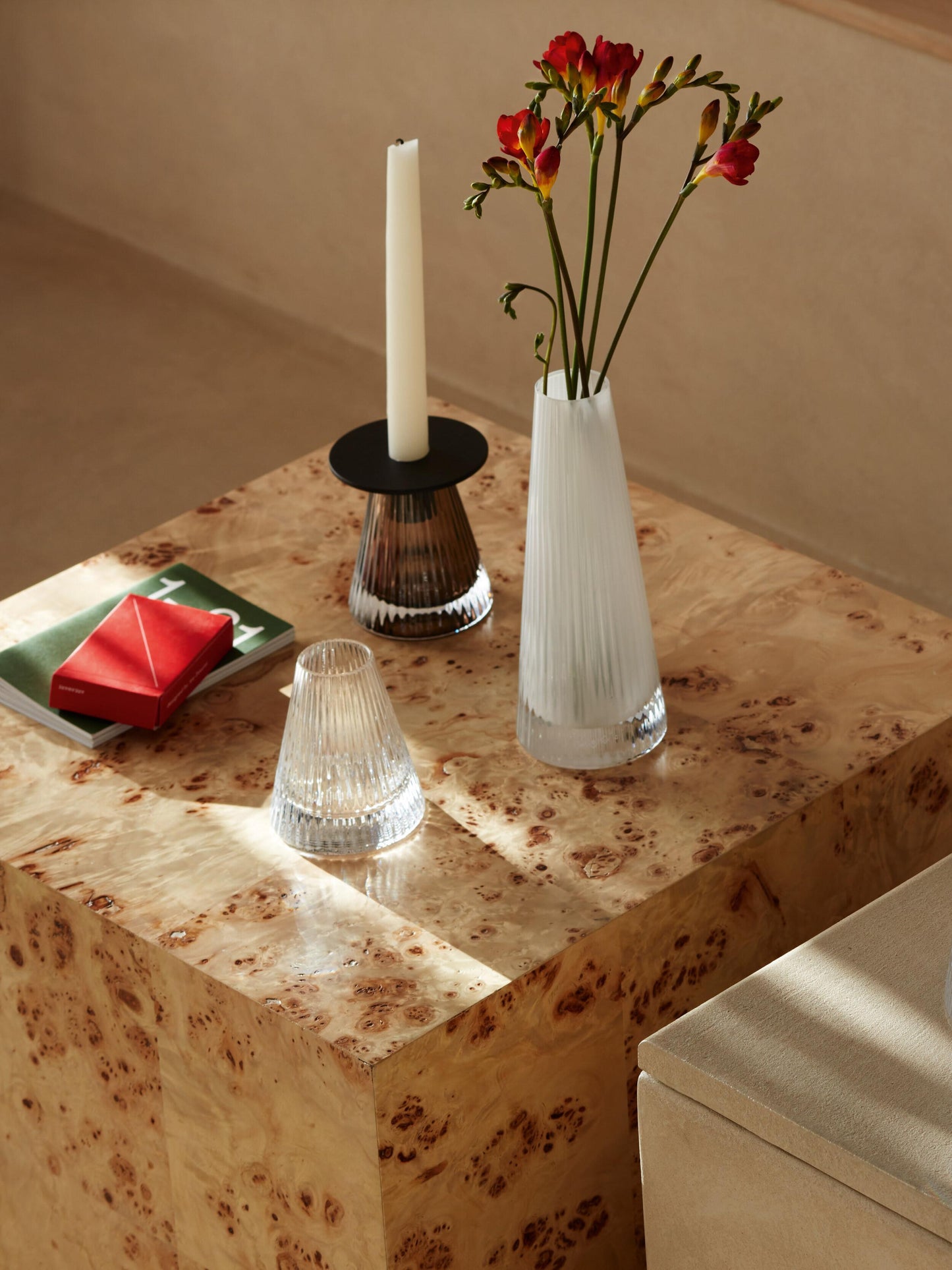 Beacon Candle Holder / Vase - Taupe + Jet Black