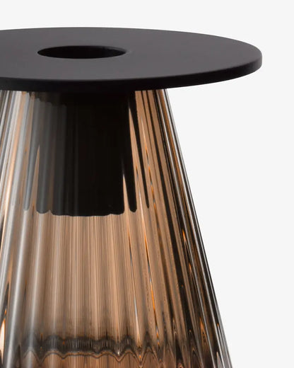 Beacon Candle Holder / Vase - Taupe + Jet Black