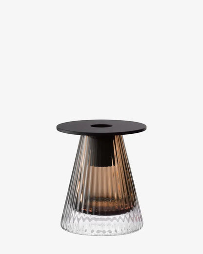 Beacon Candle Holder / Vase - Taupe + Jet Black