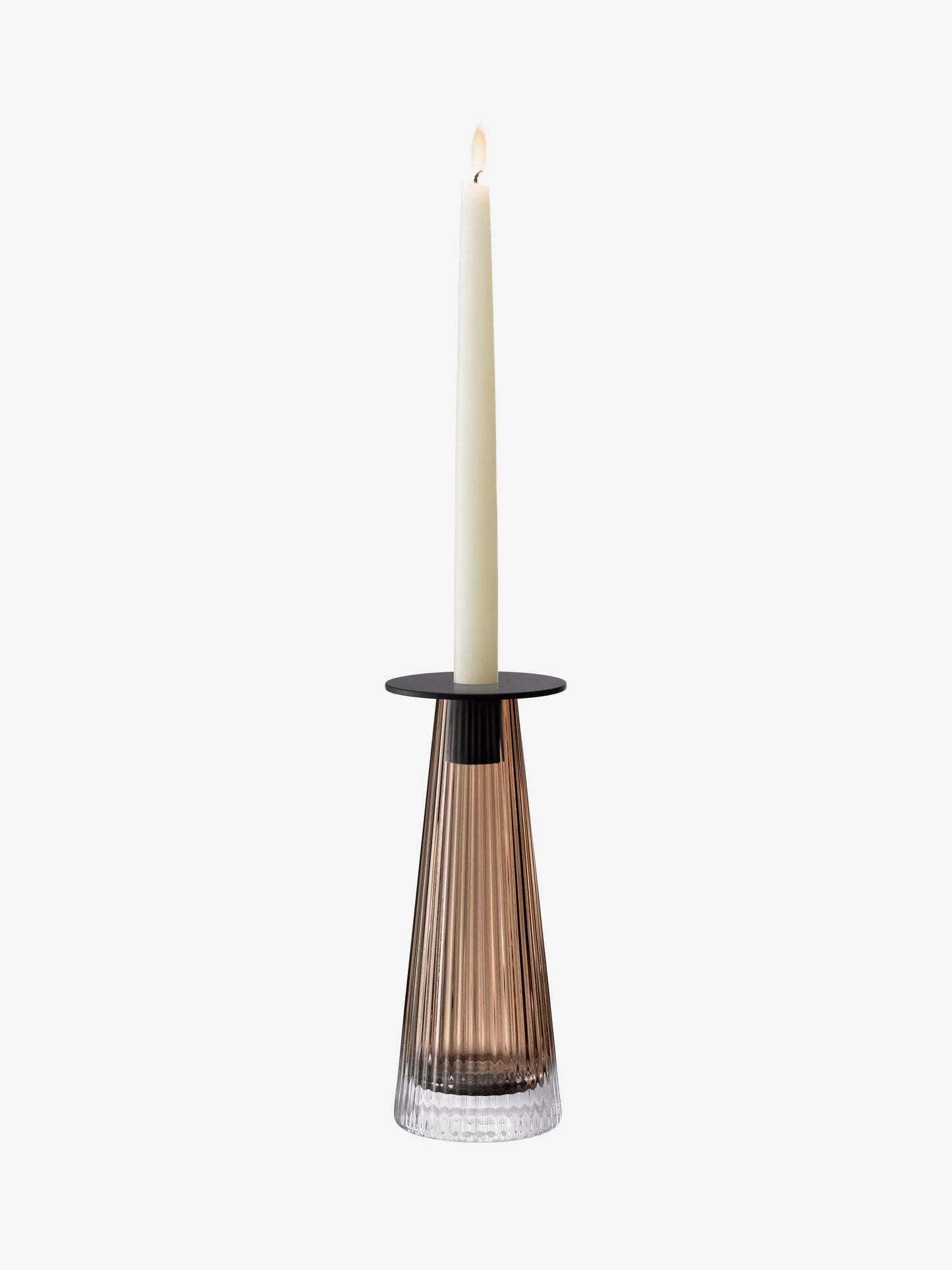 Beacon Candle Holder / Vase - Taupe + Jet Black