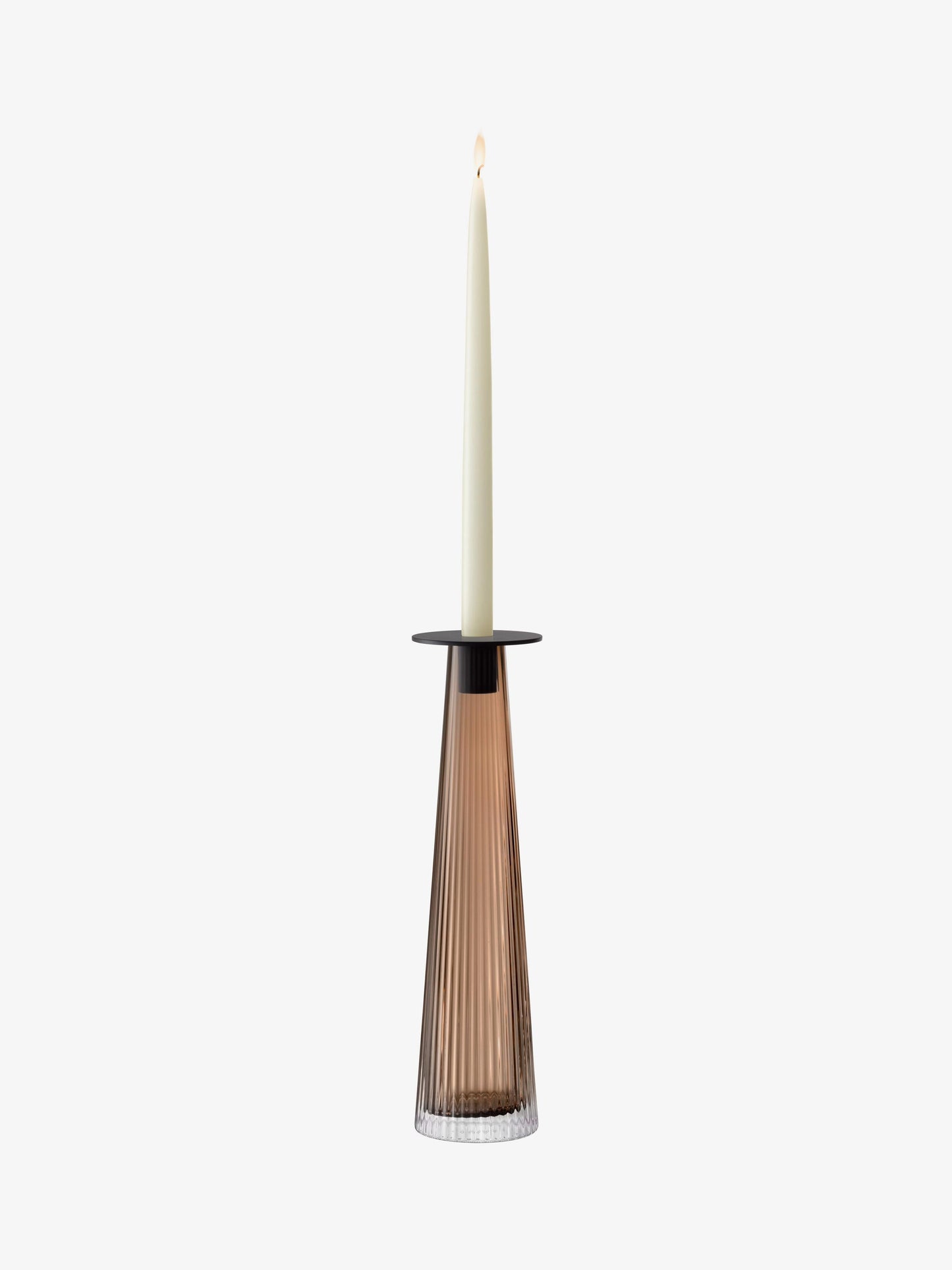 Beacon Candle Holder / Vase - Taupe + Jet Black