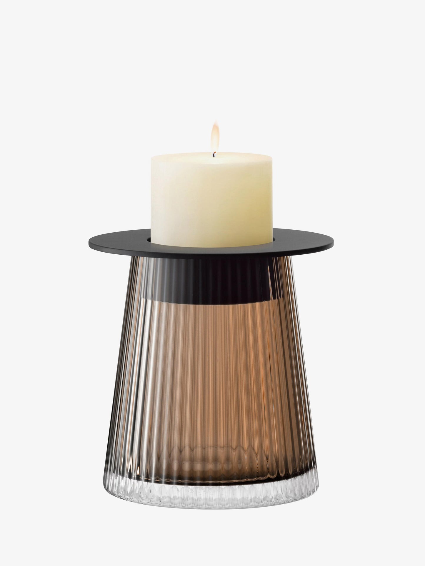 Beacon Candle Holder / Vase - Taupe + Jet Black