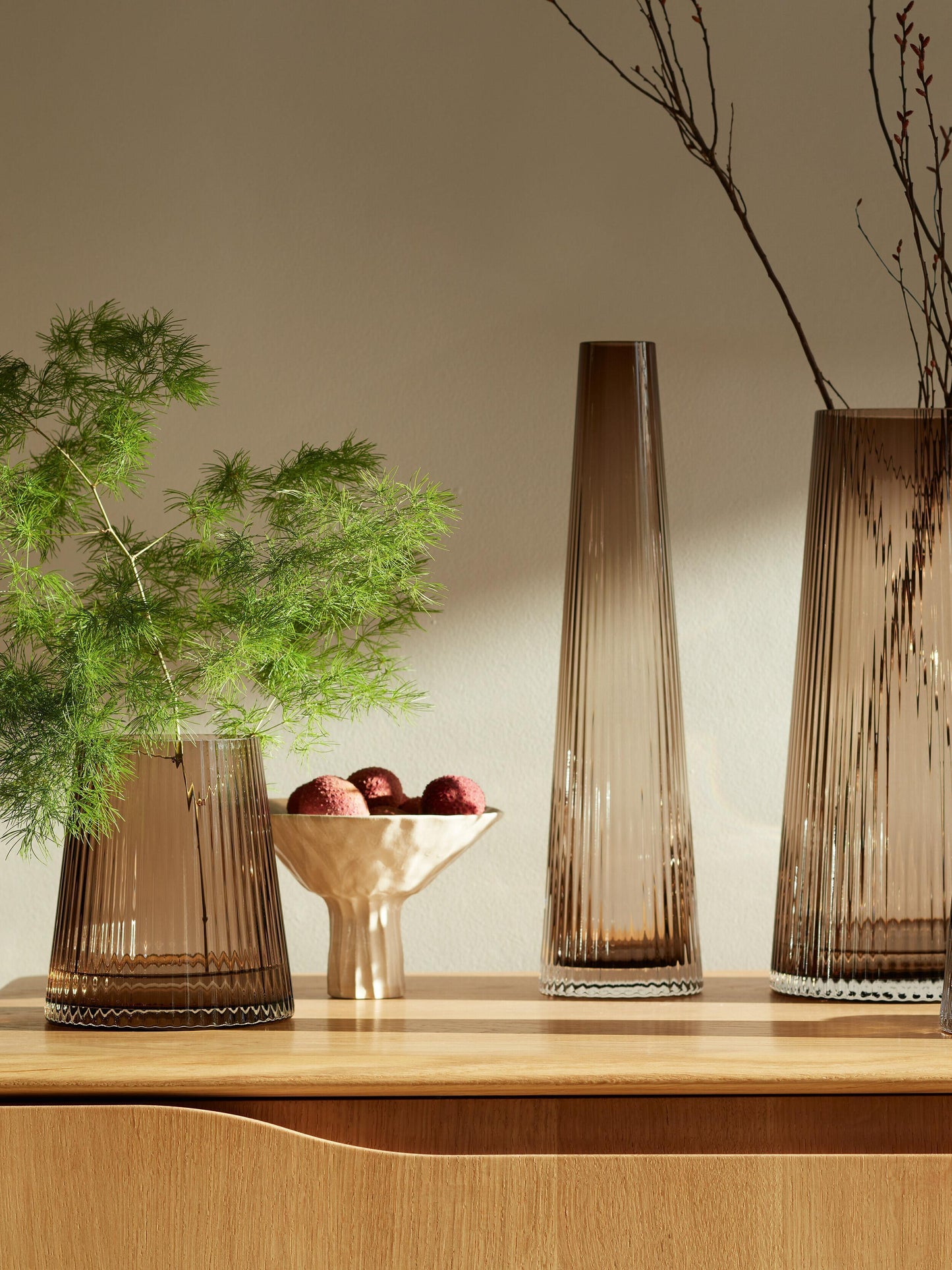 Beacon Candle Holder / Vase - Taupe + Jet Black