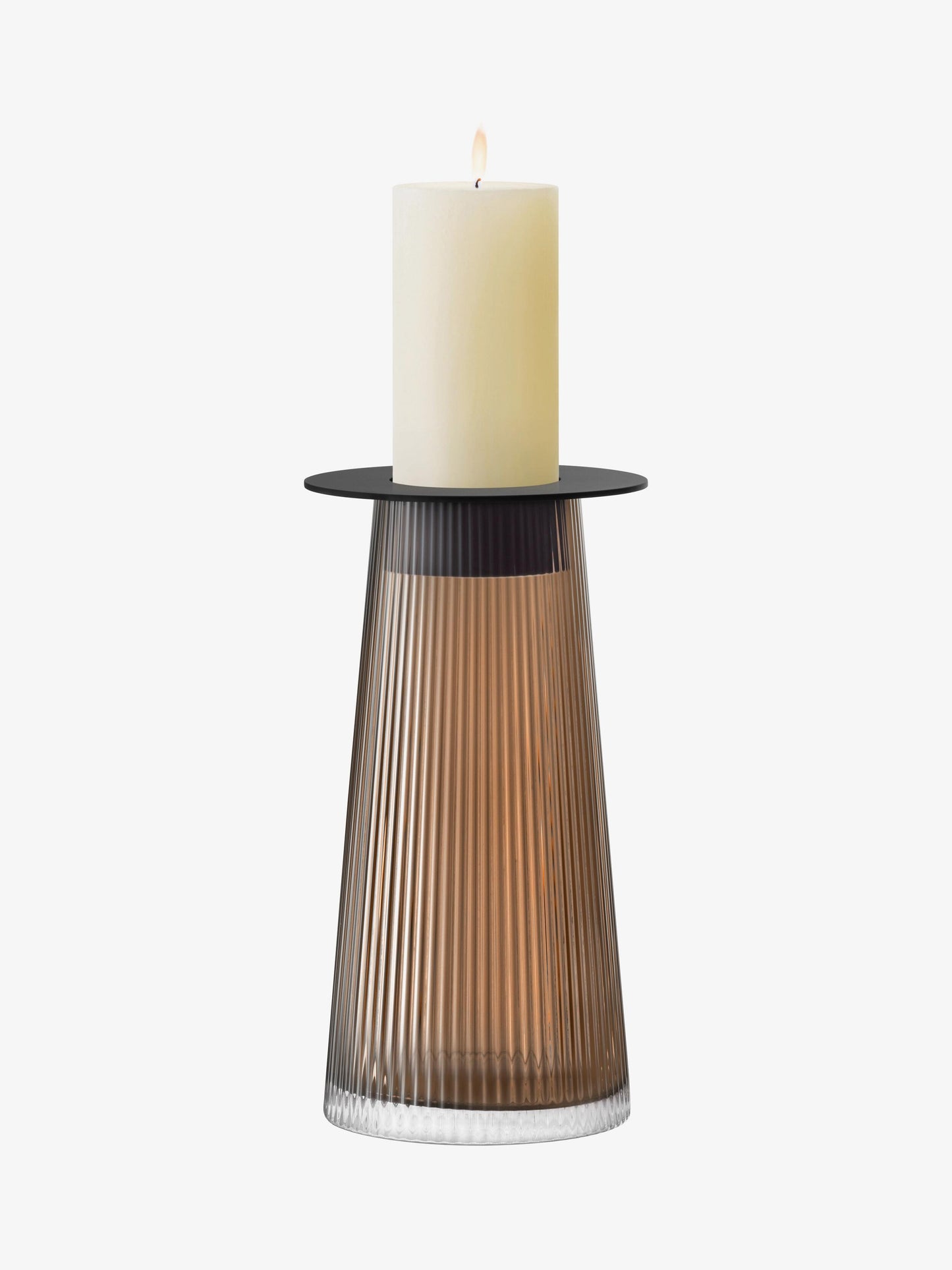 Beacon Candle Holder / Vase - Taupe + Jet Black