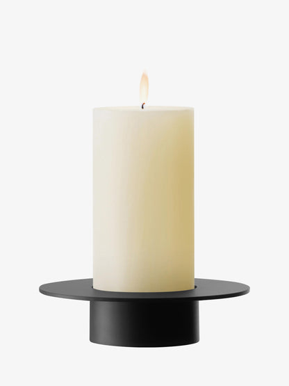 Beacon Candle Holder / Vase - Taupe + Jet Black