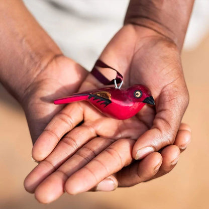 Wooden Ornament - Firefinch