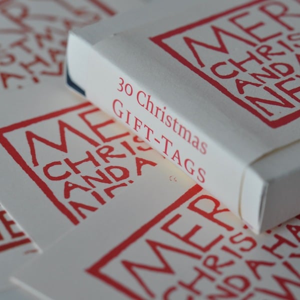 Cambridge Imprint Simple Gift Tag x30 / Red