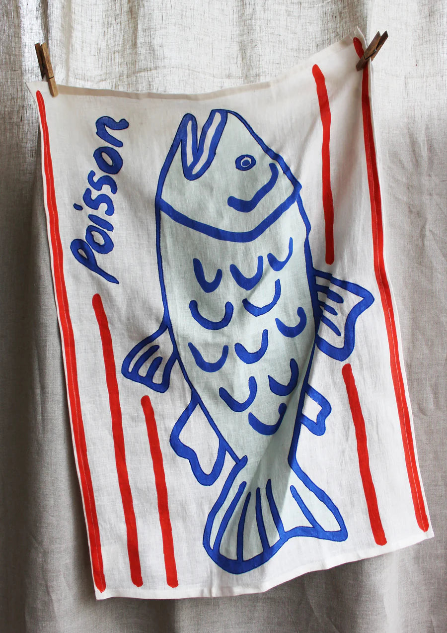 Amuse la Bouche Linen Tea Towel - Poisson (Fish)